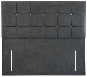 Sweet Dreams Glamour Floor standing Headboard in Casino Crush Fabric, Charcoal