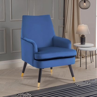 Loretta Accent Chair – Velvet Padded Armchair | Midnight Blue or Mustard