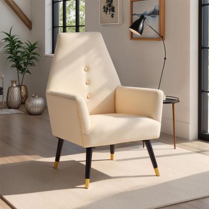 Loretta Accent Chair – Velvet Button Detail Armchair | Red Wine or Stone