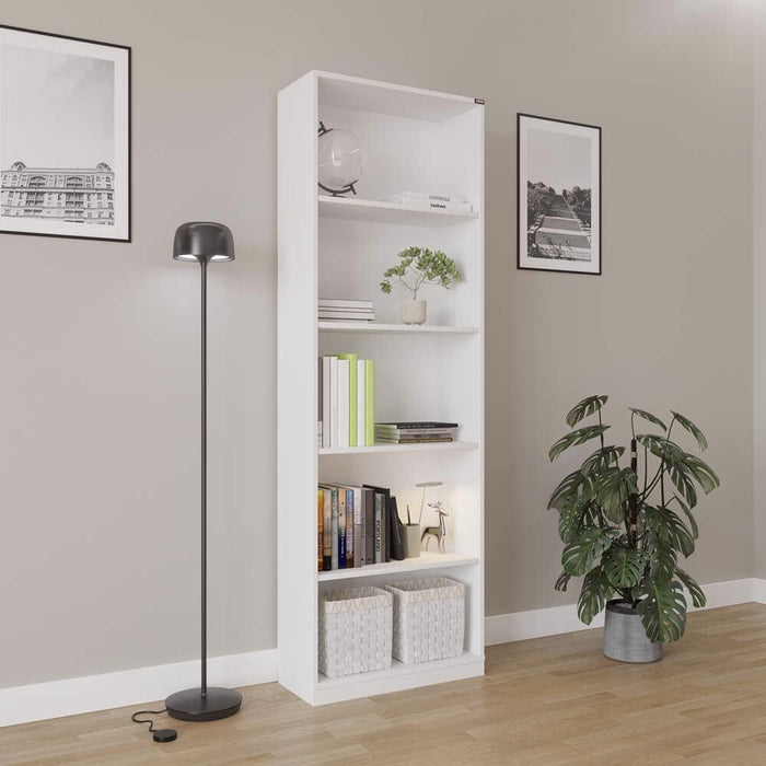 Adore Matt White 5 Tier Bookcase Shelving Unit