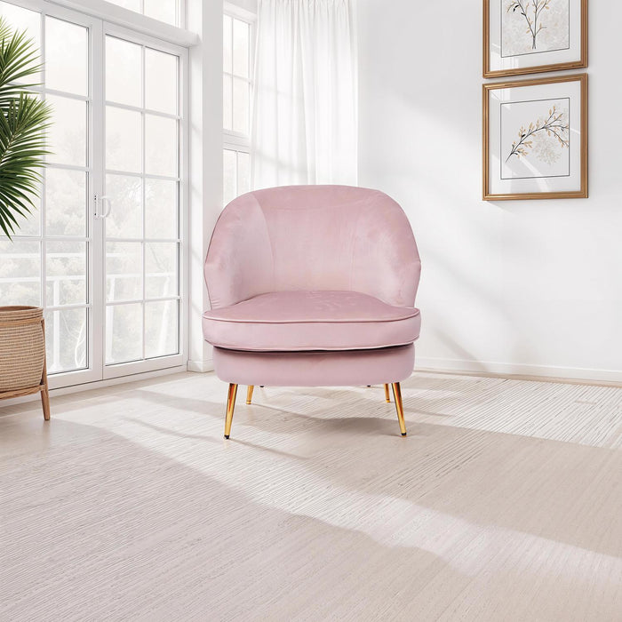 Loretta Velvet Padded Cushioned Tub Chair | Dusty Pink, Grey & Stone