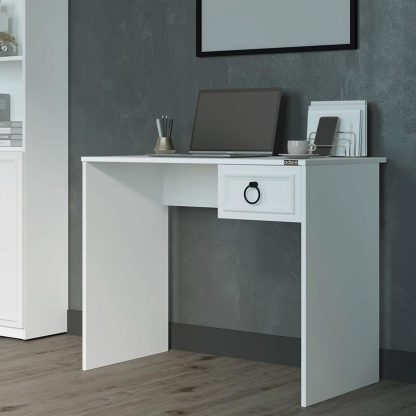 Adore Matt White Laptop Study Desk with 1 Drawer