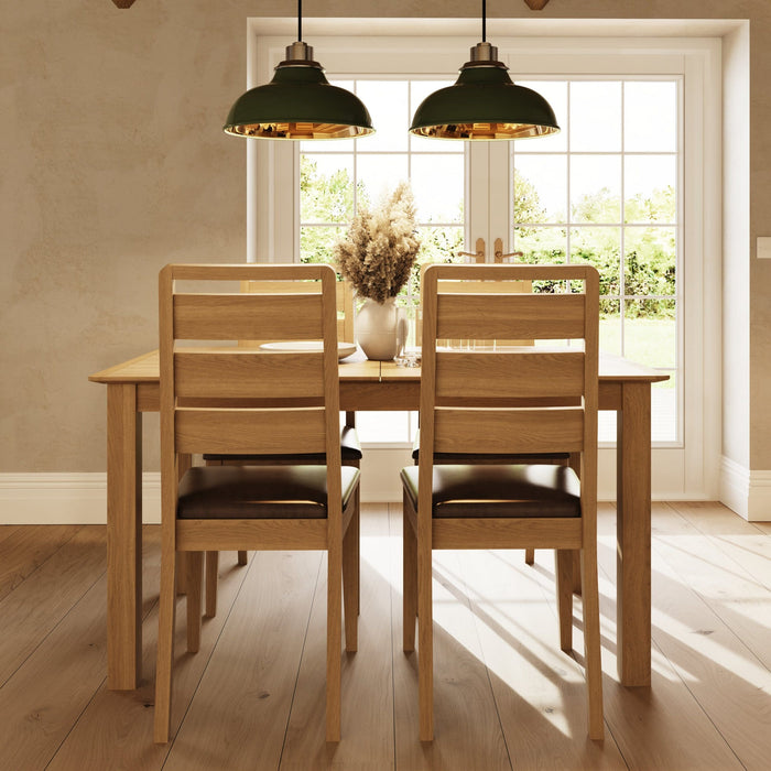 Taberno Oak Dining Chairs Ladder Back Cushioned (Pair of 2)