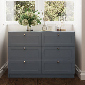 FWStyle Artus Shaker 6 Drawer Chest Of Drawers Matt Grey or Matt White