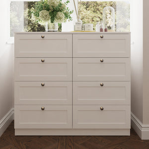 FWStyle Artus Shaker 8 Drawer Chest Of Drawers Matt Grey or Matt White
