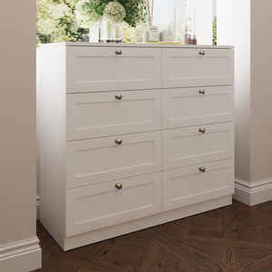 FWStyle Artus Shaker 8 Drawer Chest Of Drawers Matt Grey or Matt White