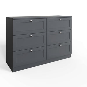 FWStyle Artus Shaker 6 Drawer Chest Of Drawers Matt Grey or Matt White
