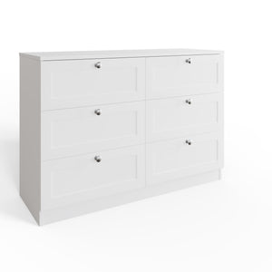 FWStyle Artus Shaker 6 Drawer Chest Of Drawers Matt Grey or Matt White
