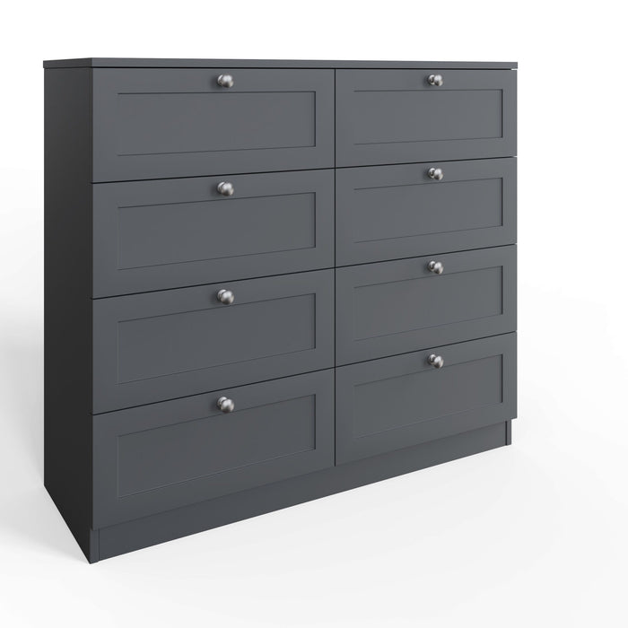 FWStyle Artus Shaker 8 Drawer Chest Of Drawers Matt Grey or Matt White