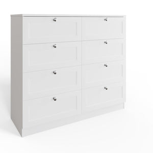 FWStyle Artus Shaker 8 Drawer Chest Of Drawers Matt Grey or Matt White