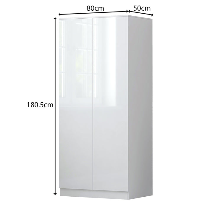 Stora 2 Door Wardrobe – Black Gloss, Grey Gloss, White Gloss, Matt Black, Matt Dark Grey & Matt White