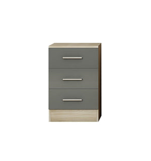 Reflections 3 Drawer Chest/Bedside Cabinet in High Gloss Finish