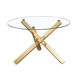 Capri Glass and Gold Dining Table