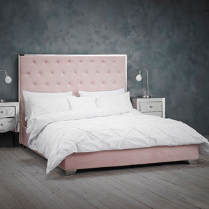 LPD Meribel Pink Upholstered Bed Frame