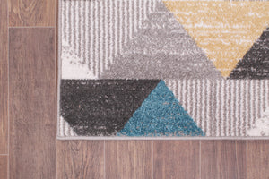 Spirit Triangle Ochre and Teal Rug