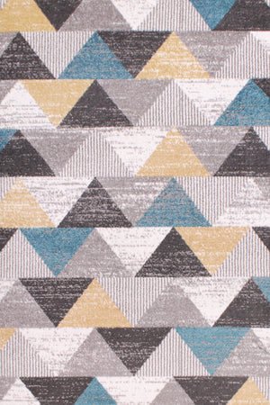 Spirit Triangle Ochre and Teal Rug