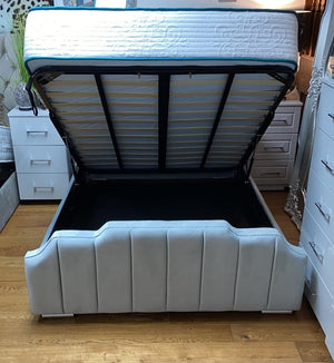 Manhattan Velvet Ottoman Storage Bed Frame