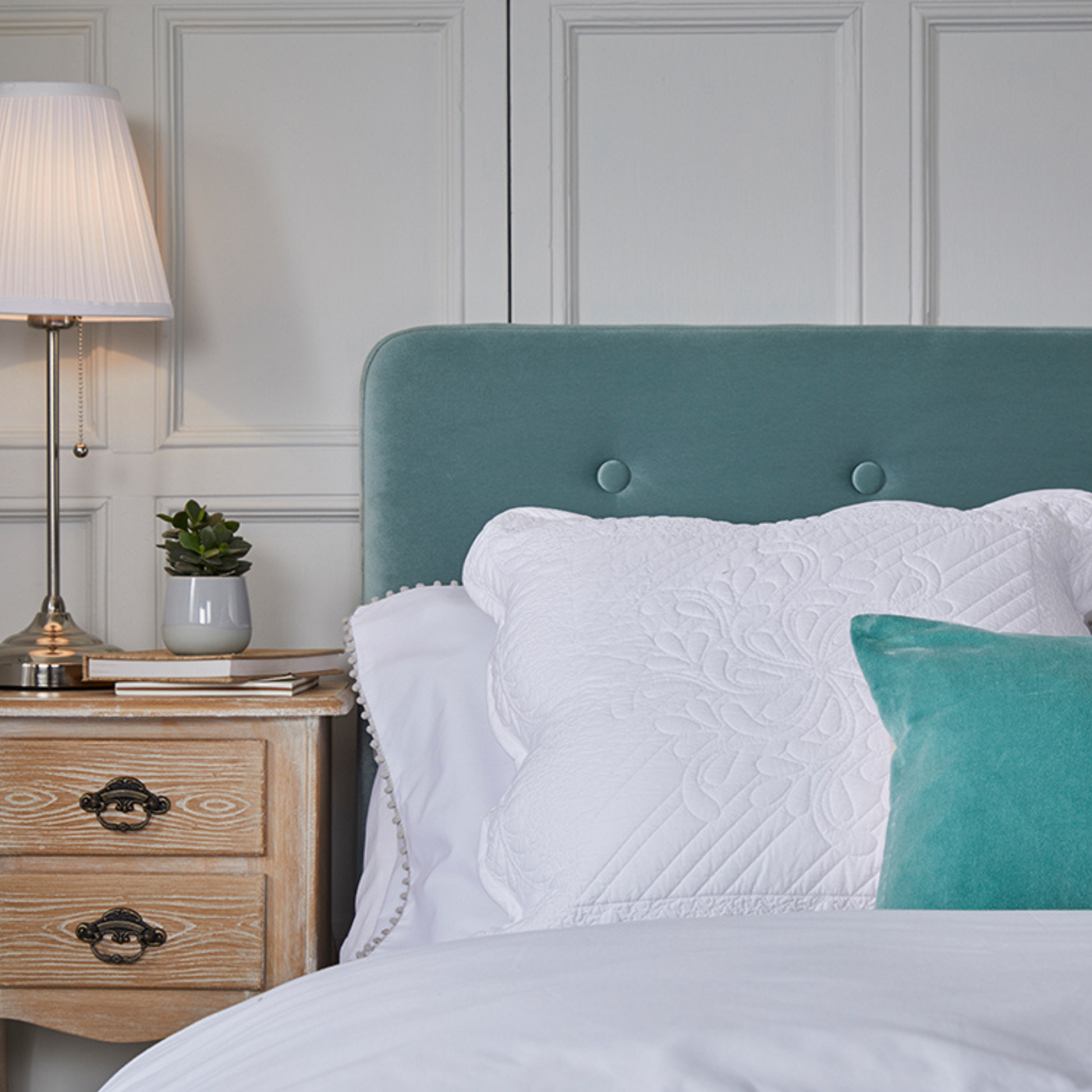 LPD Pierre Aqua Velvet Upholstered Bed Frame The Mattress World